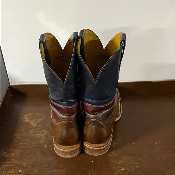 Tin Haul Brown and Blue Cowboy Boots - Picture 5 of 7